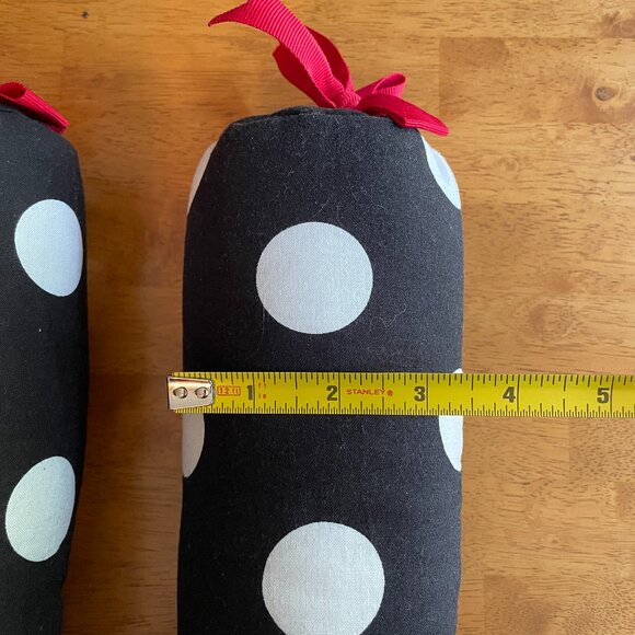 One set black white polka dot boot shapers with red bow - Picture 4 of 5